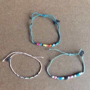 PURA VIDA Beaded Adjustable Bracelets Lot of 3 Boho Style Festival Jewelry